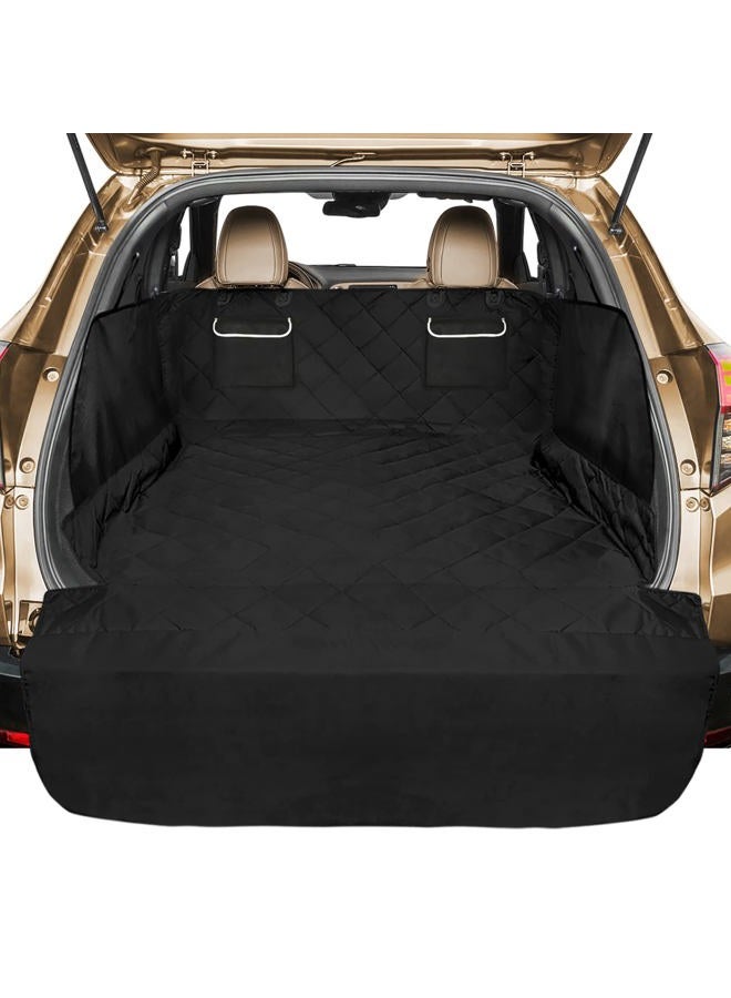 Veckle SUV Cargo Liner for Dogs, Water Resistant Dog Trunk Cover with Side Flap Protector 2 Large Pockets Pet Seat Cover for SUV Sedans Vans with Bumper Flap, Non-Slip, Large Universal Fit, Black  - Image 1