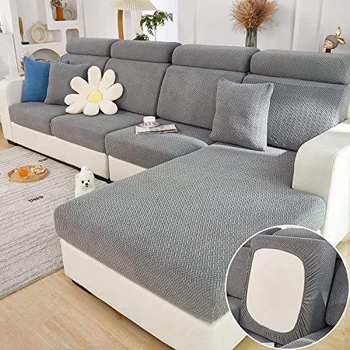 Yoovat Magic Sofa Covers Magic Sofa Couch Covers 2024 New Wear-Resistant Universal Sofa Cover Stretch for Sectional Slipcovers (Texture-Gray,Back Cover L) - Image 2