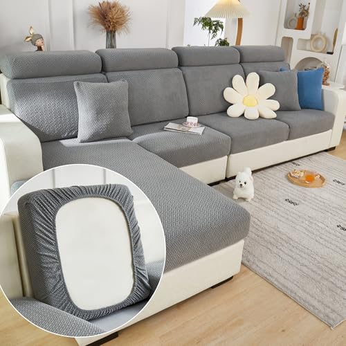 Yoovat Magic Sofa Covers Magic Sofa Couch Covers 2024 New Wear-Resistant Universal Sofa Cover Stretch for Sectional Slipcovers (Texture-Gray,Back Cover L) - Image 1