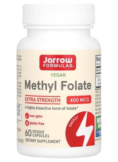 jarrow formulas Vegan Methyl Folate Extra Strength 400 mcg 60 Veggie Capsules 
