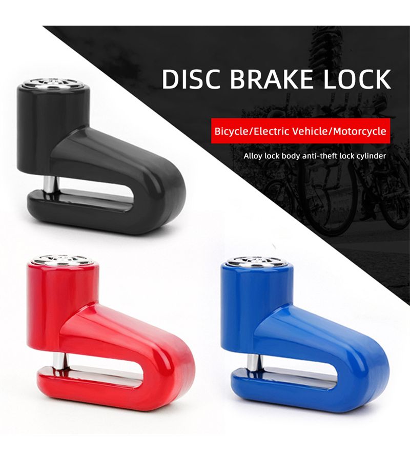 Blue Disc Brake Lock Portable Anti Theft Mountain Bicycle Lock With Reminder Rope - Image 1