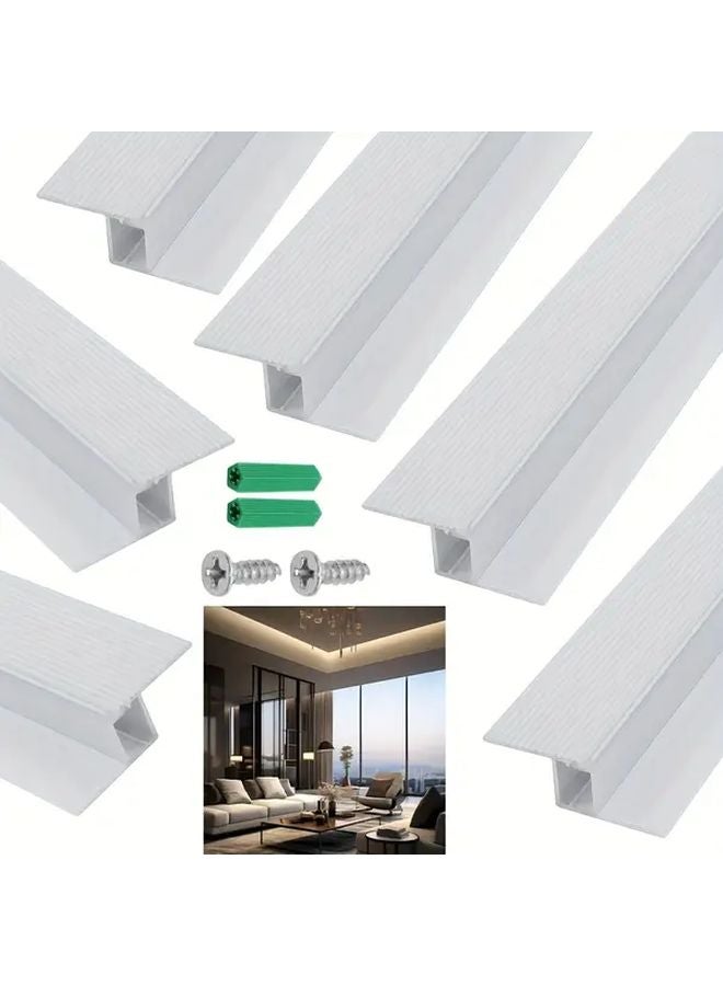 6Pcs White Aluminum LED Channel Lighting 0 5m Per Segment Easy Installation - Image 1