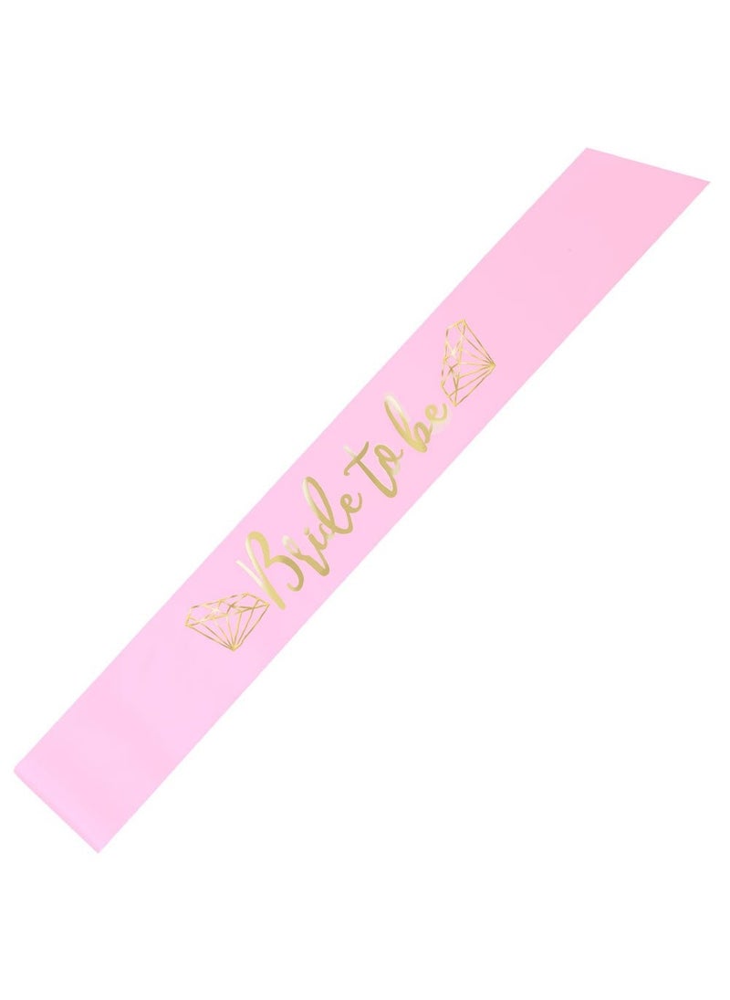Unique Bride To Be Sash Pink Gold Metallic Polyester Adult - Image 1