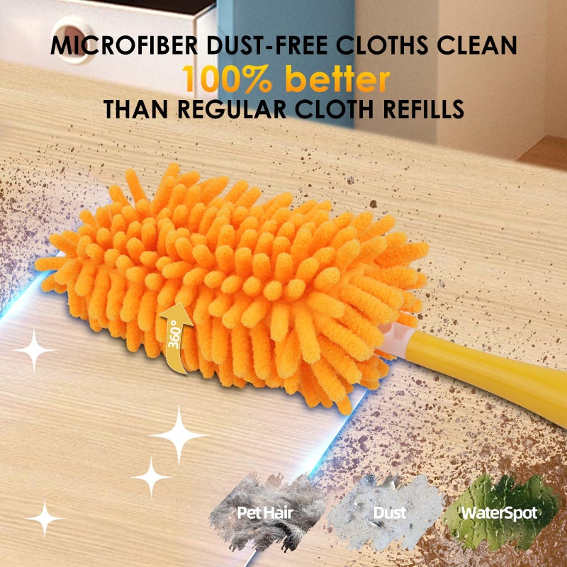 Redones Dusters for Swiffer - Reusable Duster Refill Compatible with Swiffer Hand Duster(8 Pack+1Handle), 360 Heavy Duty Dusters Refills - Image 3