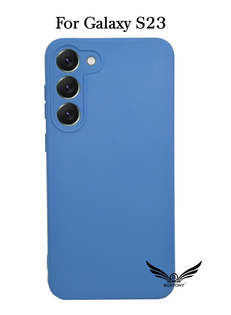 BORTONY Galaxy S23 Case Camera Protective Soft Silicone Cover Case Luxury Design Flexible Slim Cover Compatible with Samsung Galaxy S23 - Image 1