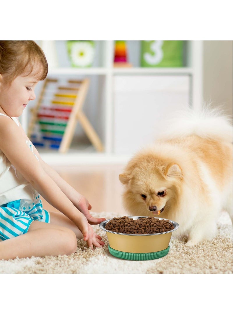 KASTWAVE 8 Pack Stainless Steel Metal Dog Bowls Non Slip Cat Bowls Dogs Feeding Bowls Food Water Bowls with Non Slip Silicone Bottom Metal Basic Bowls Thickened for Medium Large Dogs Cats Easy to Clean  - Image 4