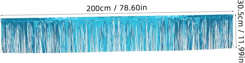 4Pcs Metallic Foil Fringe Table Skirts Tinsel Garland Decoration for Parties Weddings Events Easy Installation Vibrant Backdrop Tear Resistant Design - Image 2