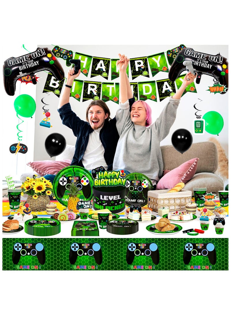 Gaming Birthday Party Decorations for 16 Guests, Video Game Disposable Party Tableware Set - Image 5