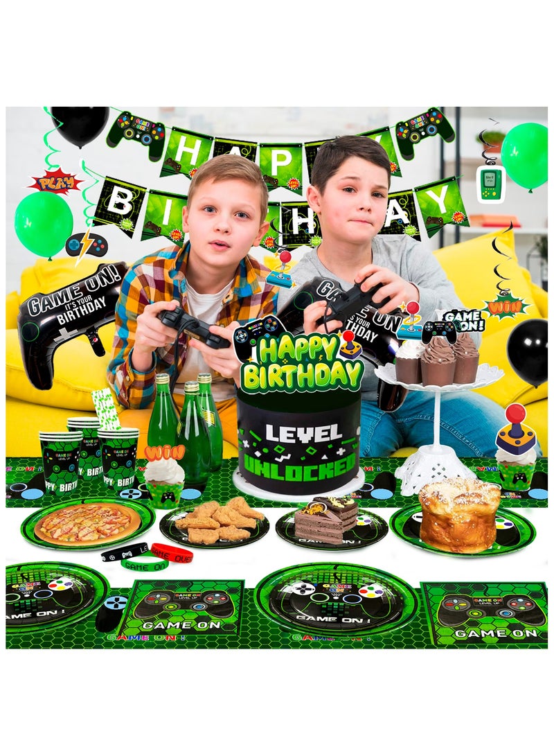 Gaming Birthday Party Decorations for 16 Guests, Video Game Disposable Party Tableware Set - Image 4