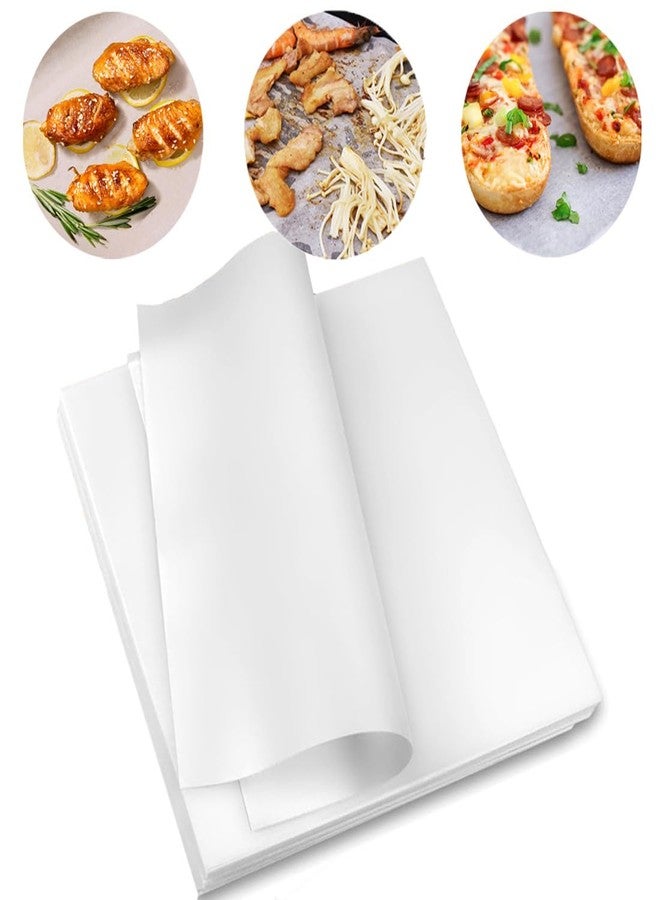 WEI LONG 100pcs Parchment Paper Sheets Pre-Cut Baking Parchment,Non-Stick Kitchens Cookie Baking Paper,for Oven Grilling Air Fryer Steaming Bread Cake Cookie Meat Pizza (8x8 Inch, White) - Image 1