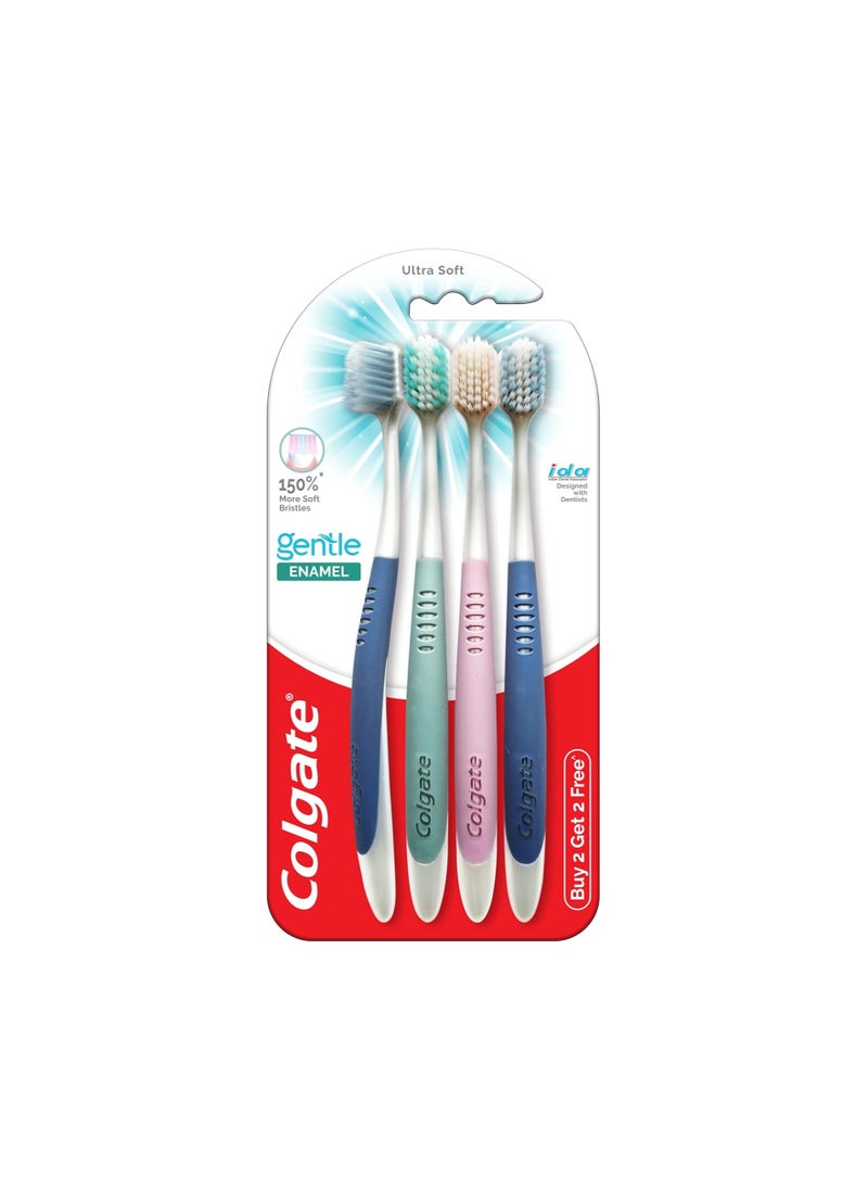Colgate Colgate Gentle Enamel Toothbrush Combo Pack Offer, Ultra Soft Tooth brush - 4 Pcs  - Image 1