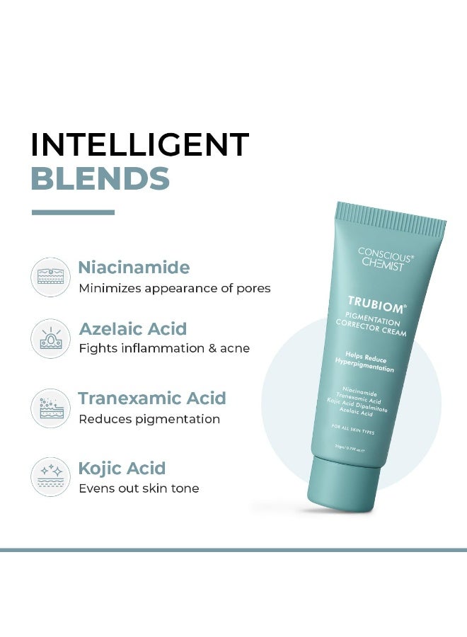 Conscious Chemist Kojic Acid Face Cream | 20g | Azelaic Acid Cream for Men & Women with Niacinamide | Anti Pigmentation, Reduce Dark Spots, All Skin Type - Trubiom - Image 4