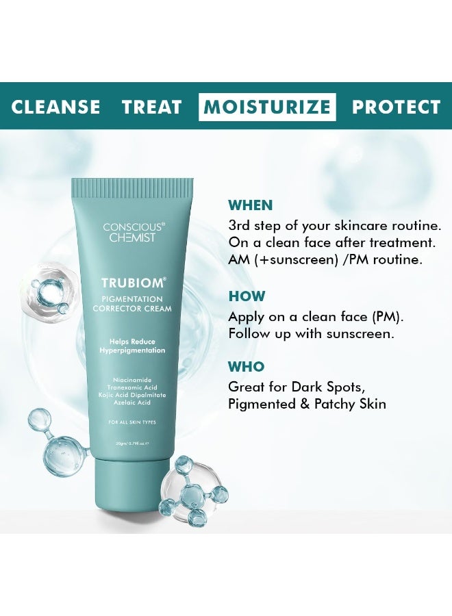 Conscious Chemist Kojic Acid Face Cream | 20g | Azelaic Acid Cream for Men & Women with Niacinamide | Anti Pigmentation, Reduce Dark Spots, All Skin Type - Trubiom - Image 2