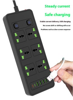 Anmi 5m Power Strip with USB Slots, 6 Way Sockets Outlets with 2 Type-C Slots and 4 USB Ports, Extension Cable with Switch Surge Protected Power Strips(3000W/13A), UK Multi Plug Adapter Electrical Cords  - Image 3
