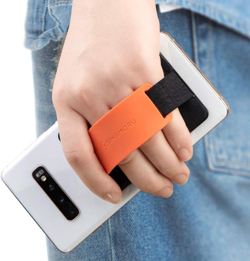 Sinjimoru Phone Grip Card Holder with Phone Stand, Secure Stick on Wallet for iPhone with Kickstand for Table. Sinji Pouch B-Grip Silicone Midnight Blue - Image 4