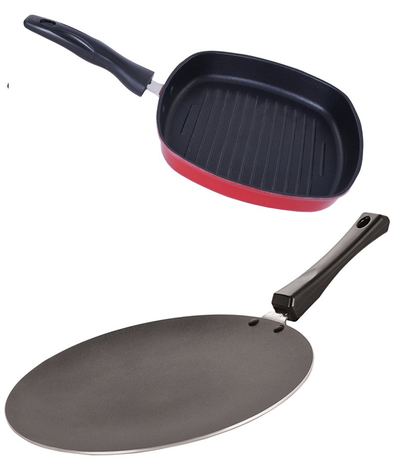 Nirlon Non-Stick Aluminium Odor Free Cookware Combo Essential Set with Bakelite Handle, 2.6mm_CT11_GP(24) - Image 4