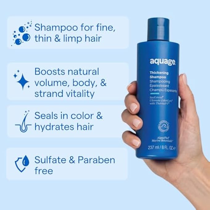 Aquage SEAEXTEND THICKENING SHAMPOO - THERMAL-V TECHNOLOGY SEALS HEAT OUT, PREVENTS HAIRCOLOR FADE AND THERMAL STYLING DAMAGE, 8 OZ - Image 3