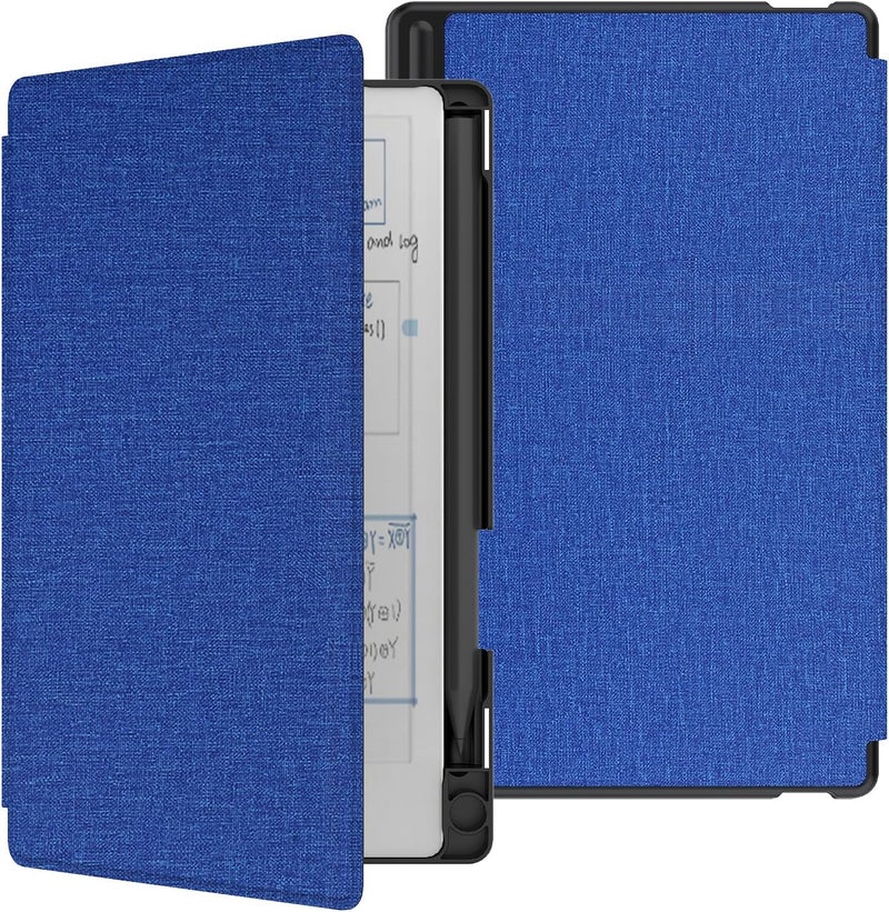 E NET-CASE غلاف لجهاز Remarkable Paper Pro Move 7.3 بوصة، غلاف كتابي بملمس جلدي مع حامل قلم مدمج للإصدار 2025 (أزرق) - Image 1
