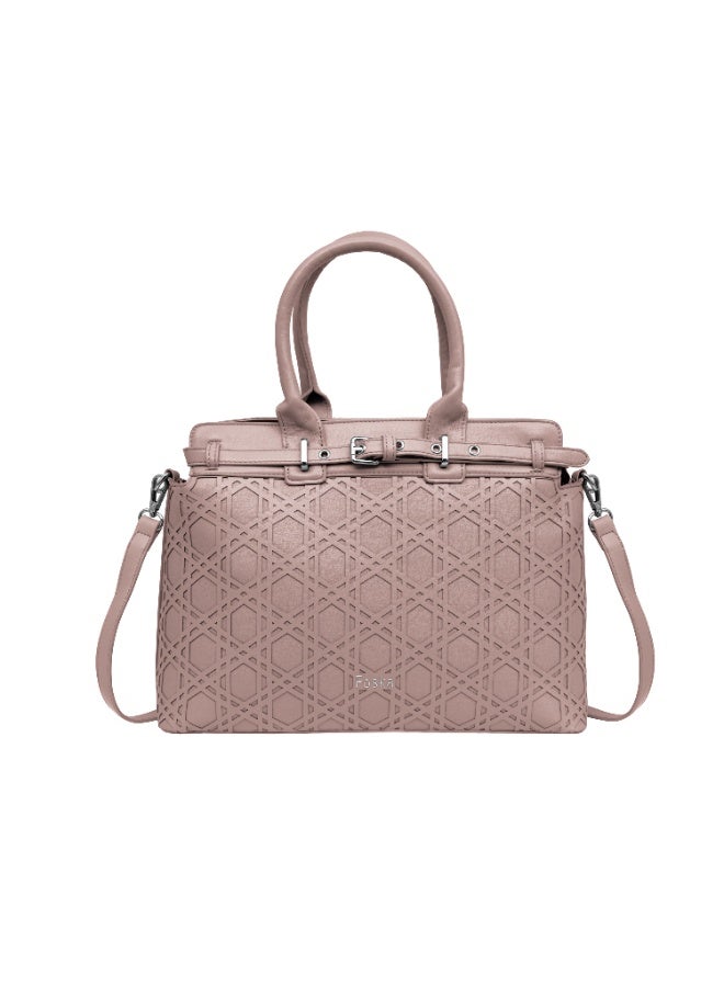 فوسكا حقيبة توت فوسكا – حقيبة يد أنيقة من الجلد الصناعي عالي الجودة باللون الوردي - Image 1