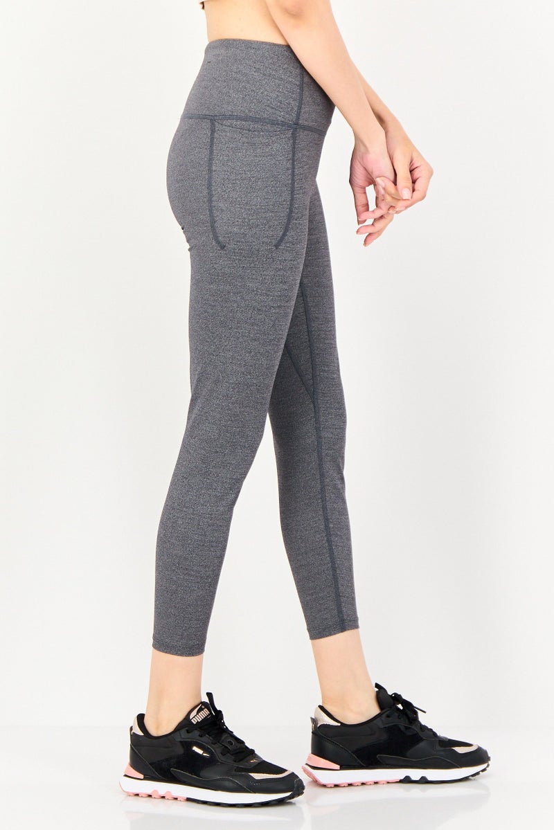 UNDER ARMOUR Women Fitted Training Ankle Leggings, Grey - Image 2