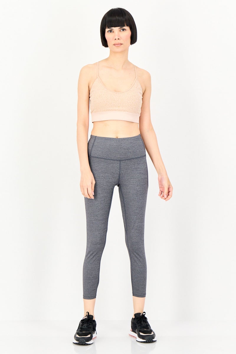 UNDER ARMOUR Women Fitted Training Ankle Leggings, Grey - Image 3