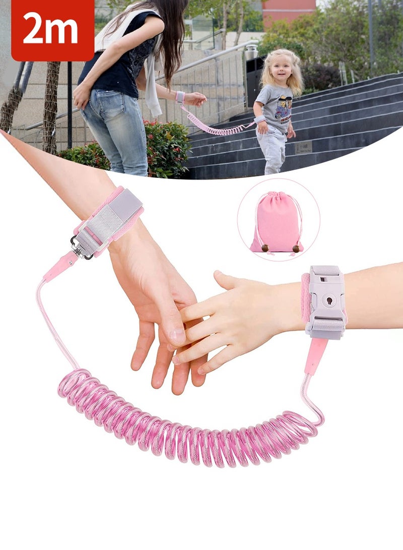 بيروي "رباط أمان معصم للأطفال بطول 2 متر - بقفل أمان ودوران 360 درجة | يشمل حقيبة تخزين | مثالي للسفر والأماكن المزدحمة" - Image 1