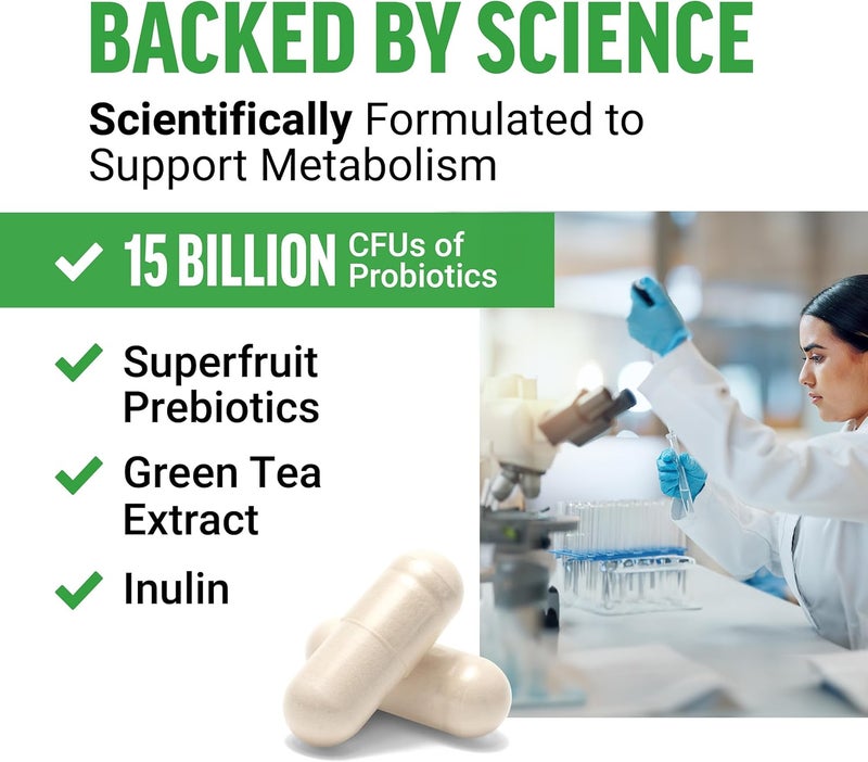 FORCE FACTOR ProbioSlim Extra Strength Probiotics for Women and Men with 30 Billion CFUs of Probiotics for Digestive Health Bloating Relief and Gut Health with Prebiotic Fiber 120 Capsules - Image 3