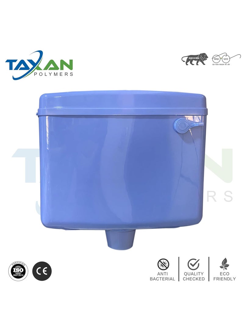 TAXAN POLYMERS TAXAN Single Flush Tank for Toilet 10 LTR Water Capacity Polypropylene Smart PVC Slim Cistern Wall Mounted Side Handle Regular Flushing Tank with Complete Set Dark Blue  - Image 3