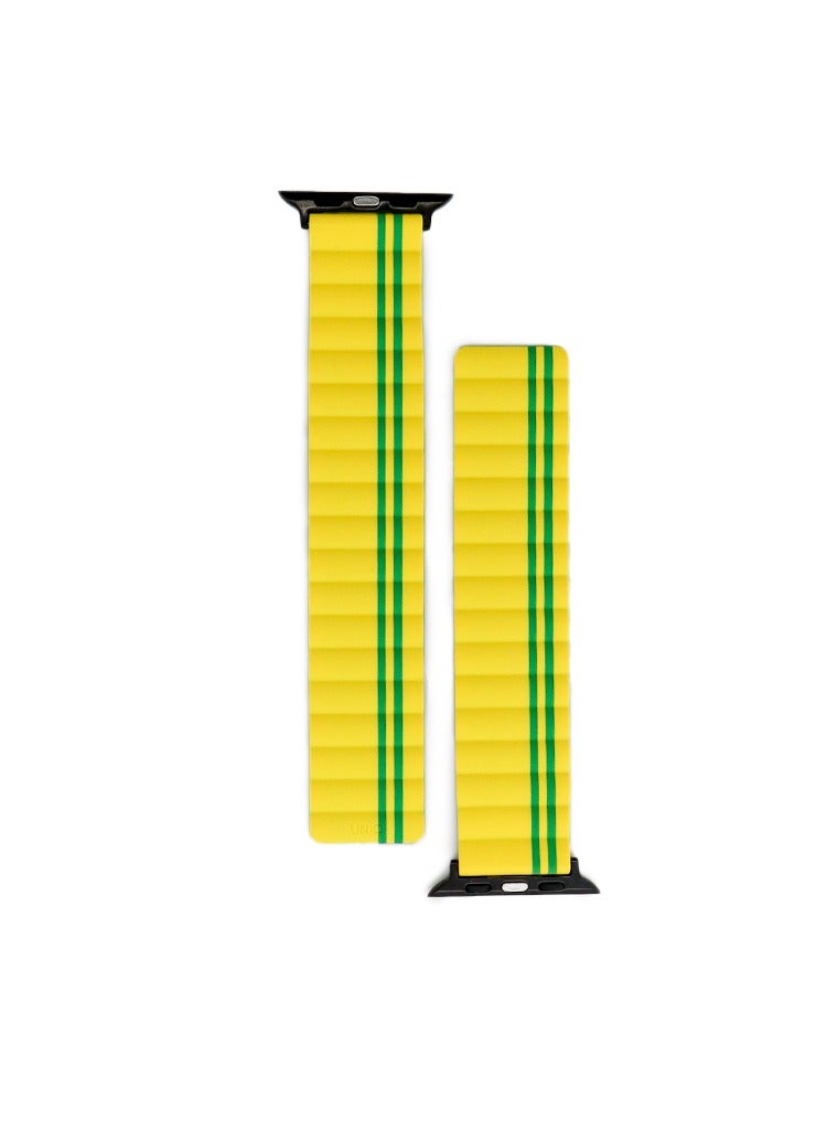UNIQ Apple Watch Strap 45MM Reversible Magnetic Silicone Straps Blue & Yellow Blue & Yellow - Image 2