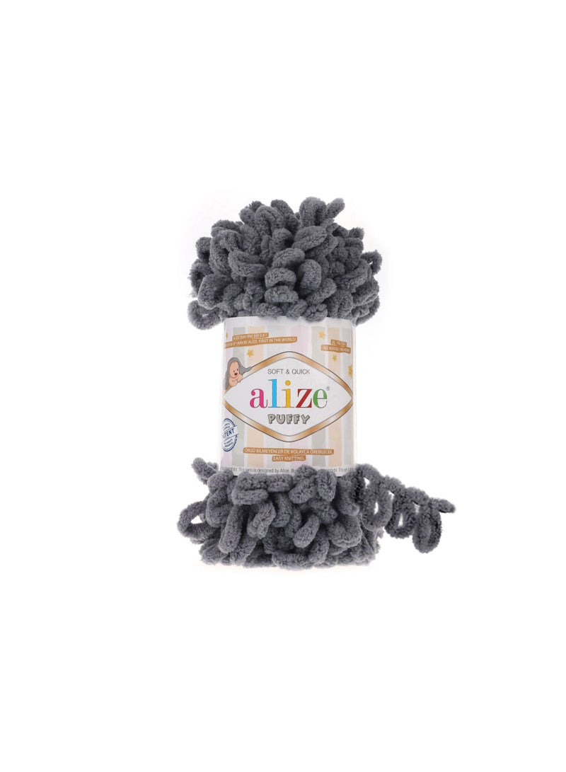ALIZE Puffy Micro polyester Yarn Dark Grey 87
