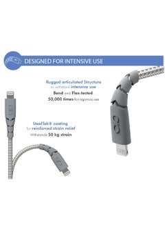 FORCE Force Power USB C to Lightning Ultra Reinforced Cable 2M Lifetime Warranty Gray  - Image 4