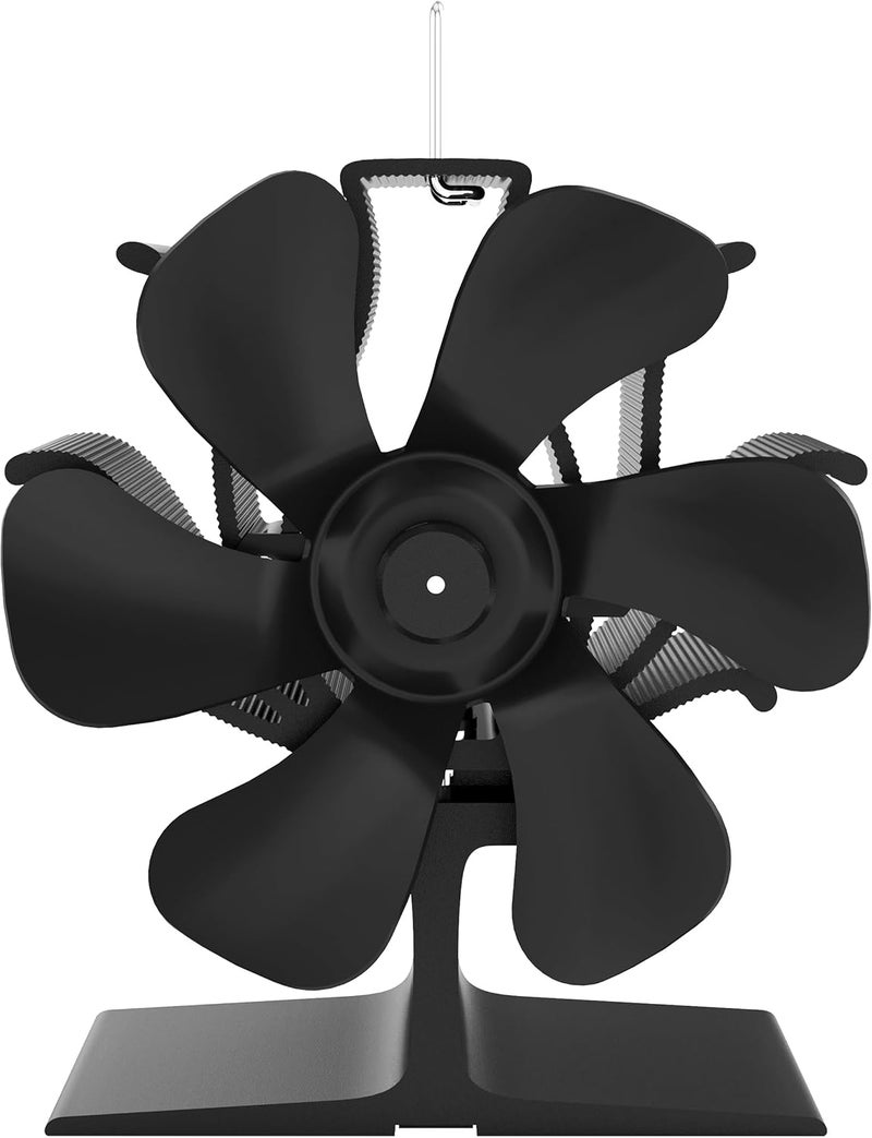 TITECK Wood Stove Fan Heat Powered: Small Fireplace Fan Non Electric Stove Fans Fits Camping Stoves/Log Burner Wood Burning Stoves/Pellet Heater RV Stoves Tent Accessories (6 Blades) - Image 1