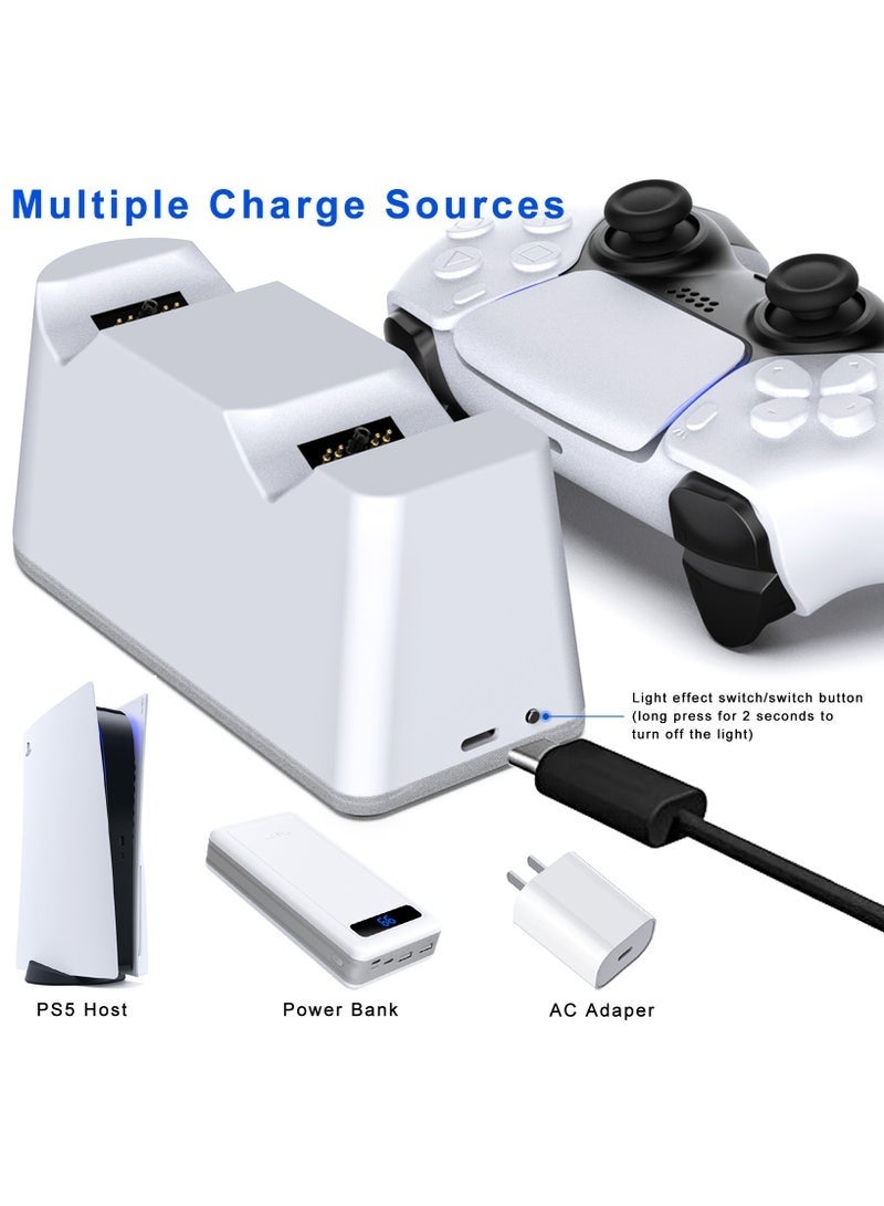 Bukela PS5 Slim Controller Charger Station,Fast Charging Ps5 Controller Charger for Edge & Dual Controller,Ps5 Controller accessories with Charging Cable,Ps5 controller Stand Dock with RGB LED Indicators - Image 4