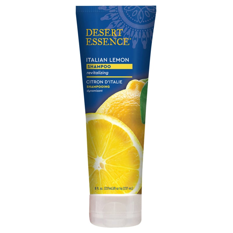Desert Essence شامبو الليمون الإيطالي من ديزرت إيسنس - 8 أونصات سائلة - منشط - يضيف حجمًا - لمعان - قوة - معطر - عضوي معتمد - صبار - فيتامينات ب المركبة - خالي من القسوة - بدون بارابين - Image 1