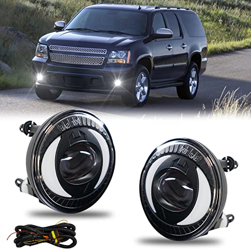 BOXLIGHT LED With DRL Driving Fog Lights for 2007-2013 Avalanche/ 2007-2014 Chevy Suburban/Tahoe/ 2015-2016 Colorado/ 2010-2013 Camaro/ 2015 Silverado/GMC Acadia/Yukon with DRL Harness - Image 1