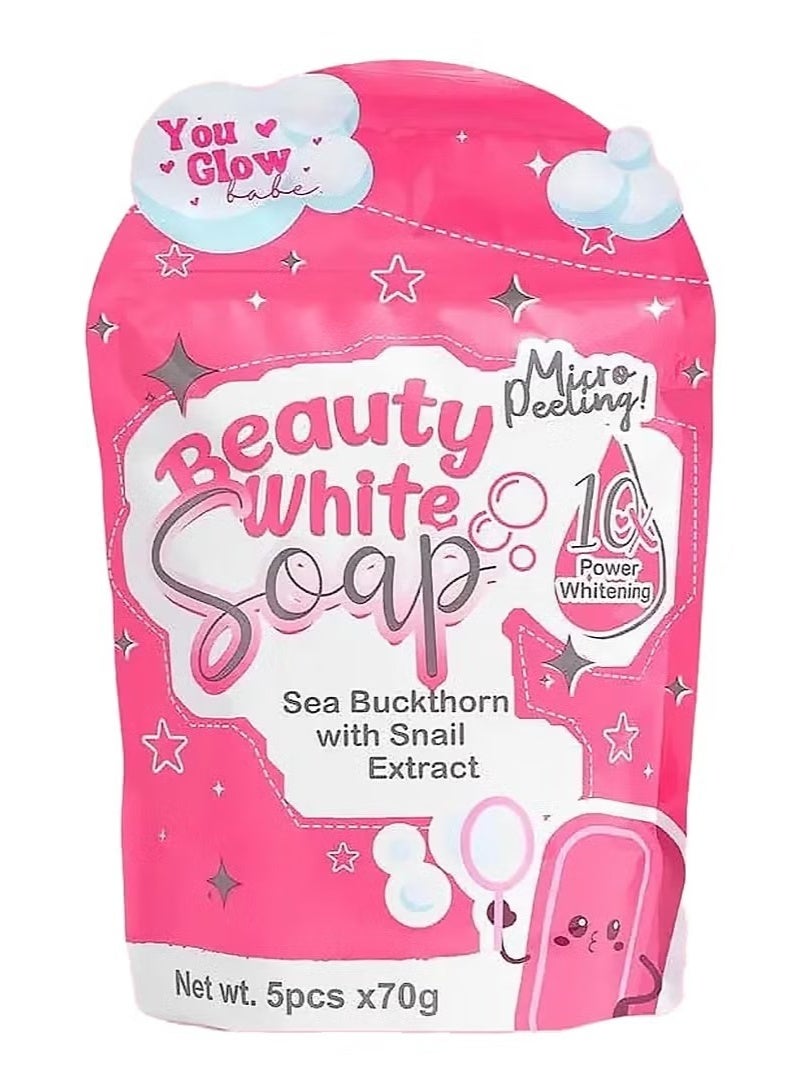 You Glow Babe You Glow Babe Whitening Soap with Snail & Sea Buckthorn – 5x70g – Brightening, Anti-Acne, and Exfoliating Beauty Bar - Image 2