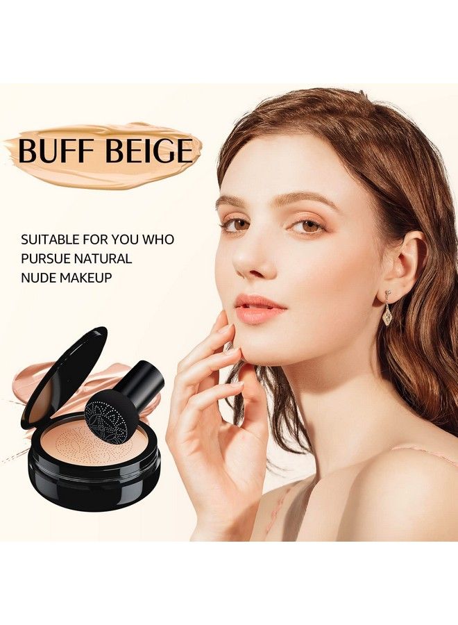 OETUIOW Mushroom Head Air Cushion Cc Cream Bb Cream Face Makeup Foundation For Mature Skin Moisturizing Concealer Brighten Longlasting Even Skin Tone For All Skin Types Buff Beige - Image 3