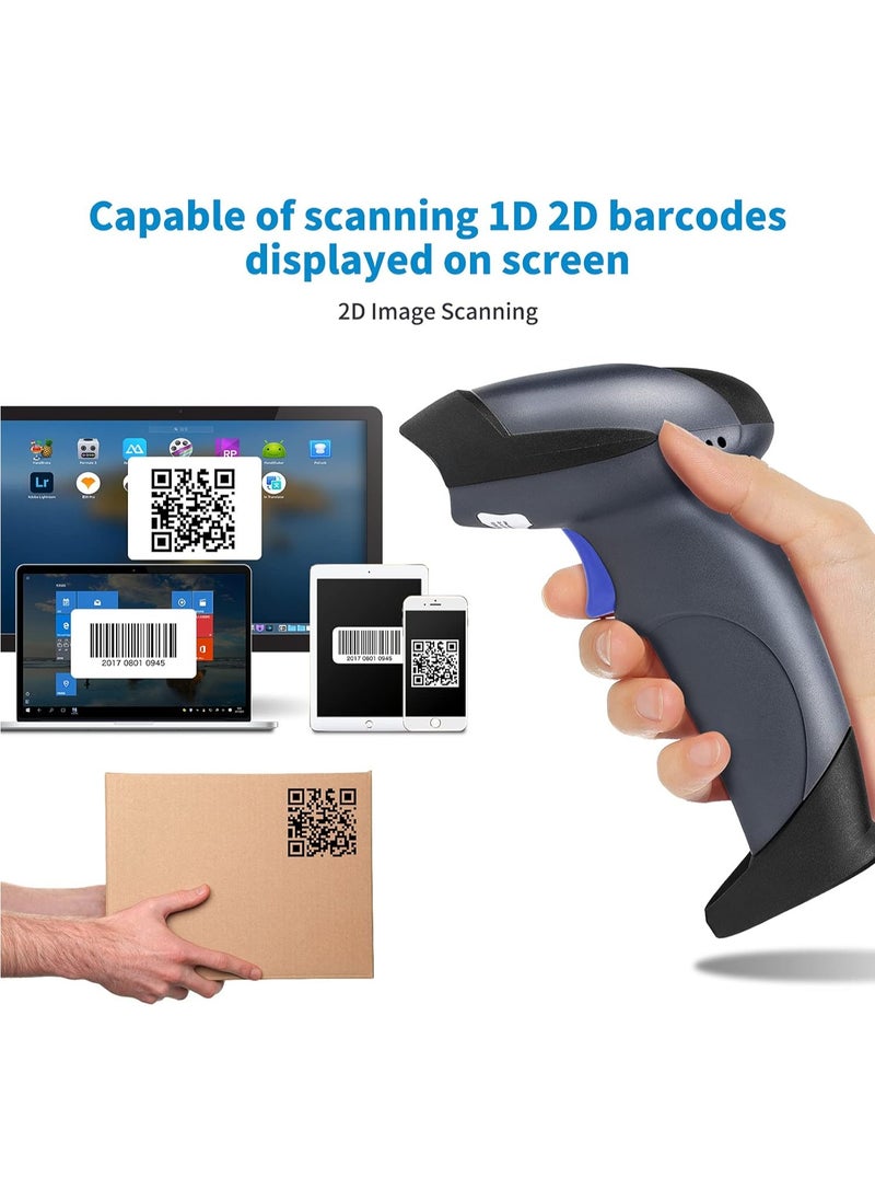NETUM - Wireless 1D 2D Qr Barcode Scanner with Stand, Handhold Scanners with 2.4G Wireless & Bluetooth Function, 3 in 1 Bar Code Readers & Scanners Tools Compatible for SmartPhone, Laptops, Computers, Cashier - Image 1