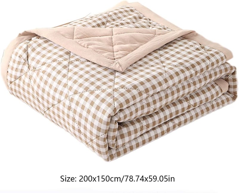 Quilt Thin Quilt Summer Lightweight,100% Washed Cotton,Machine Washable,Soft,Comfortable and Breathable,Can Sleep Naked,150X200Cm - Image 3