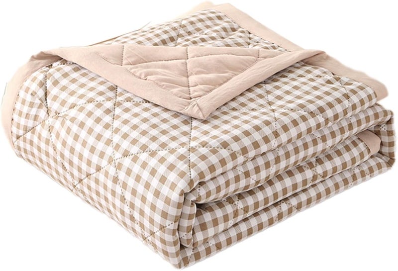 Quilt Thin Quilt Summer Lightweight,100% Washed Cotton,Machine Washable,Soft,Comfortable and Breathable,Can Sleep Naked,150X200Cm - Image 5