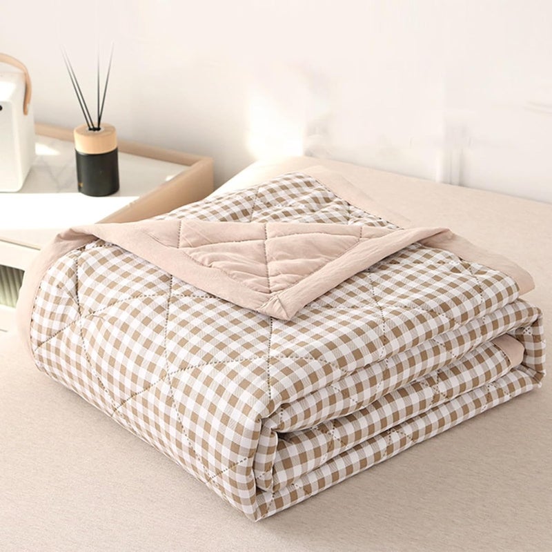 Quilt Thin Quilt Summer Lightweight,100% Washed Cotton,Machine Washable,Soft,Comfortable and Breathable,Can Sleep Naked,150X200Cm - Image 1
