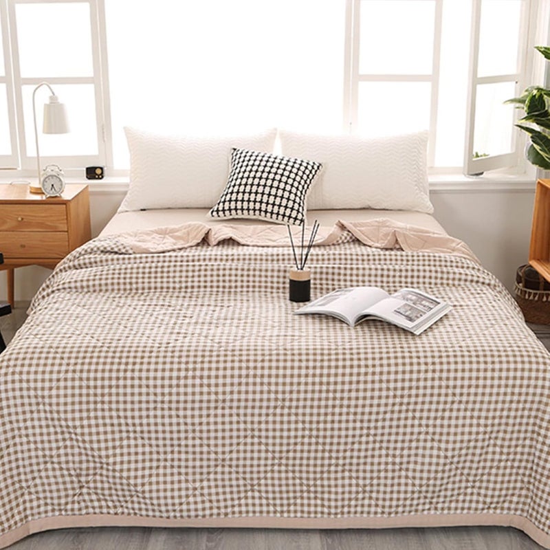 Quilt Thin Quilt Summer Lightweight,100% Washed Cotton,Machine Washable,Soft,Comfortable and Breathable,Can Sleep Naked,150X200Cm - Image 2