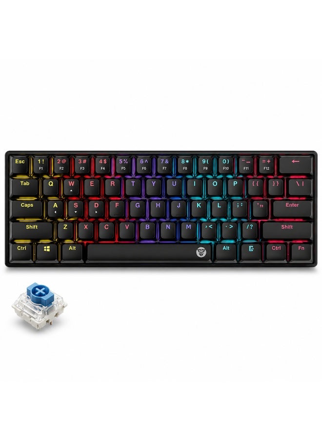 FANTECH ATOM AIR61 MK311 Gaming Mechanical Keyboard - Low Profile Blue Switches - RGB 17 Modes - Extra Keycaps - Image 1