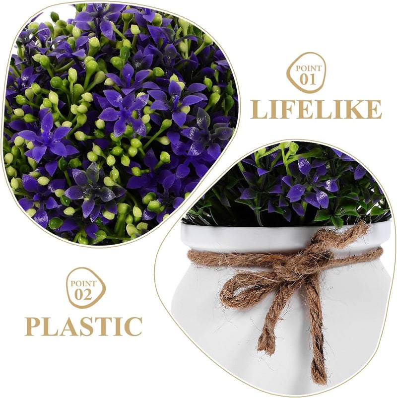 Artificial Orchid Bonsai Purple Small Potted Plant Faux Orchid Simulation Plant Desktop Decoration for Home Office Tabletop Greenery - Image 3