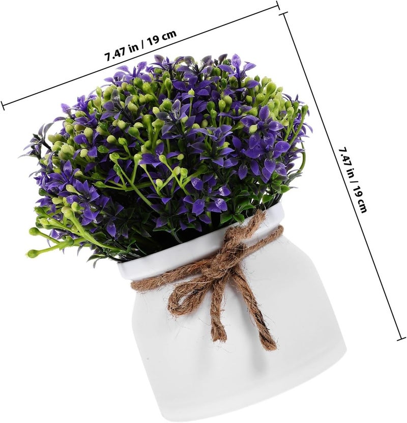 Artificial Orchid Bonsai Purple Small Potted Plant Faux Orchid Simulation Plant Desktop Decoration for Home Office Tabletop Greenery - Image 2