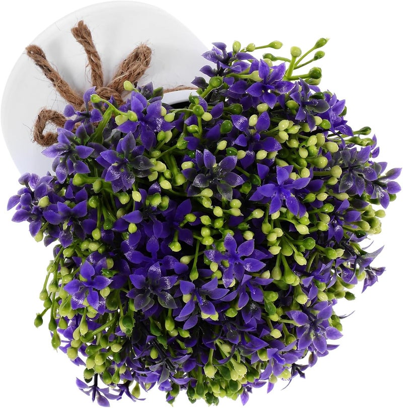 Artificial Orchid Bonsai Purple Small Potted Plant Faux Orchid Simulation Plant Desktop Decoration for Home Office Tabletop Greenery - Image 1