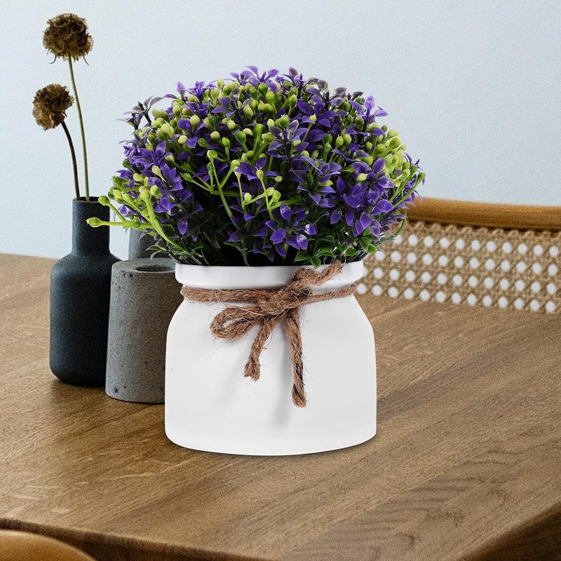 Artificial Orchid Bonsai Purple Small Potted Plant Faux Orchid Simulation Plant Desktop Decoration for Home Office Tabletop Greenery - Image 4