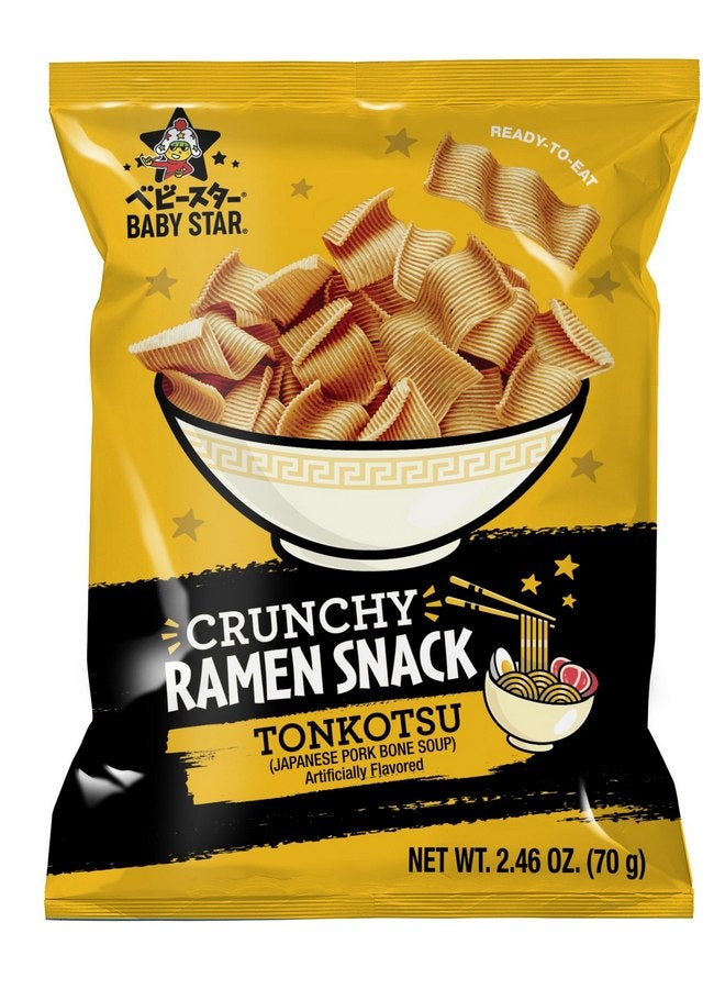 Baby Star Crunchy Ramen Snack Wide | Tonkotsu 2.46oz (6 Pack) | Delicious Dry Ramen Snack Packs… - Image 1
