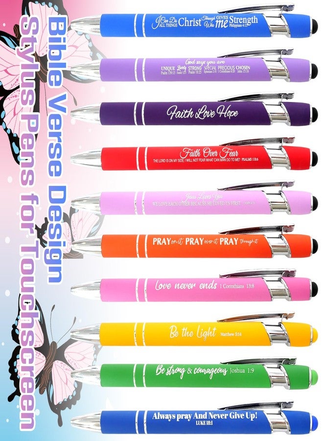 Aartner 30 Sets Christian Bible Verse Pens Gifts Bulk Pens with Butterfly Bookmarks Religious Favors Prayers Christian Women Gifts Bulk Church Items Scripture Black Ink Ballpoint Stylus Pen for Touchscreen - Image 3