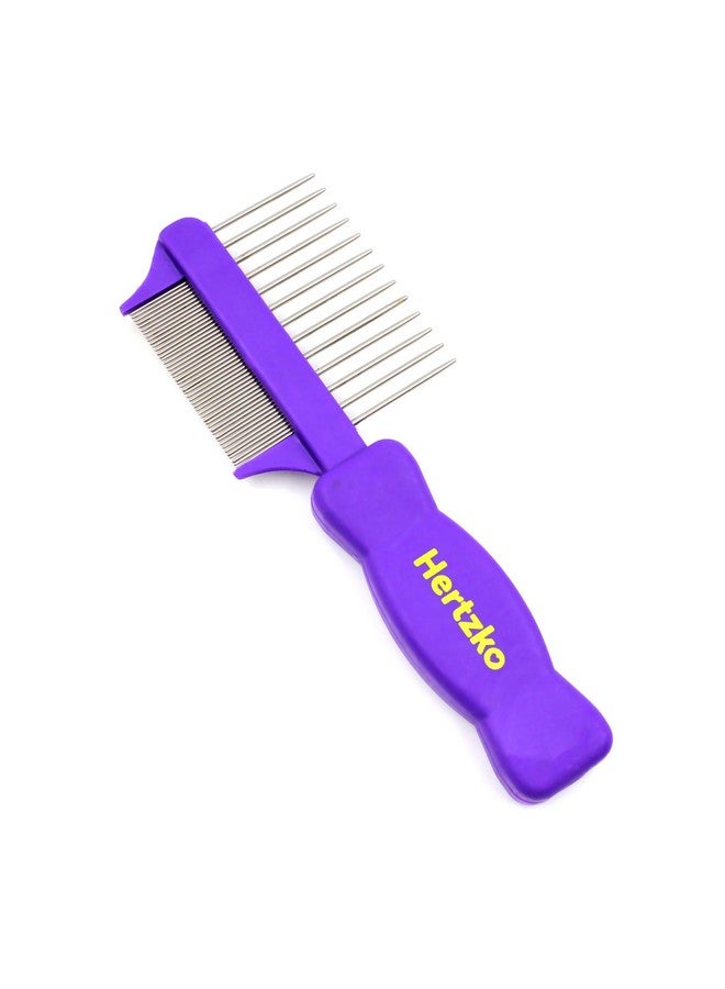 Hertzko Hertzco Double-Sided Comb Hair Brush & Dog/Cat Grooming Kit - Closely Spaced Metal Pins - Detangling, Dog Combs, & Round Brushes - Hair Comb Tool (Double-Sided) - Image 1